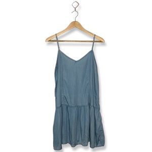 NWOT American Eagle Light Blue Chambray Drop Waist Tank Dress